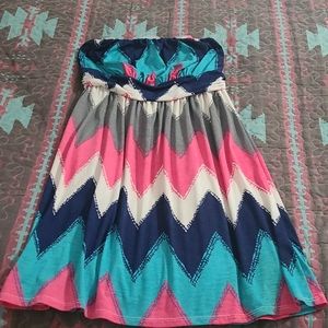 Strapless Chevron dress